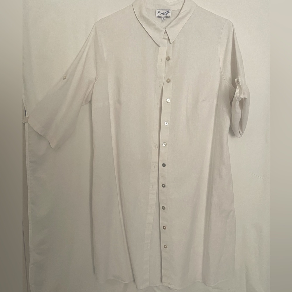 Everlily White Long Tunic Shirt